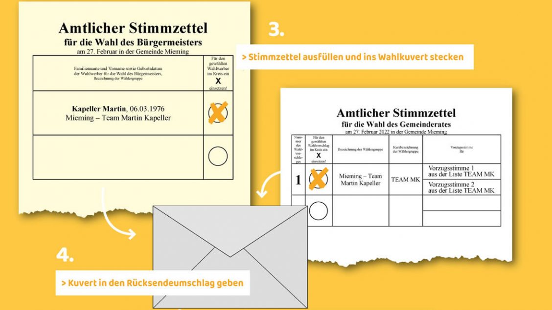 Wahlunterlagen rechtzeitig auf dem Postweg übermitteln oder im Gemeindeamt abgeben. (Foto: Mieming-Team Martin Kapeller)